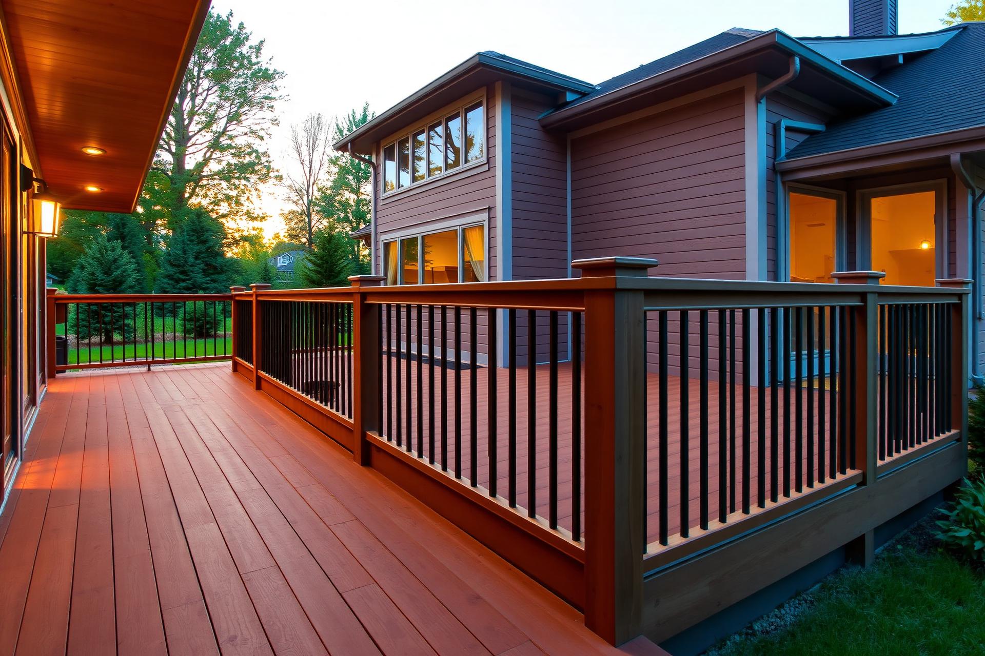 Custom-built backyard deck in Charlotte